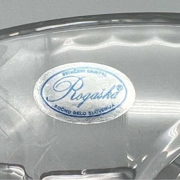 Rogaska Full Lead Crystal Frosted Swirl Bowl Candy Dish 5.5” Yugoslavia - Picture 8 of 9
